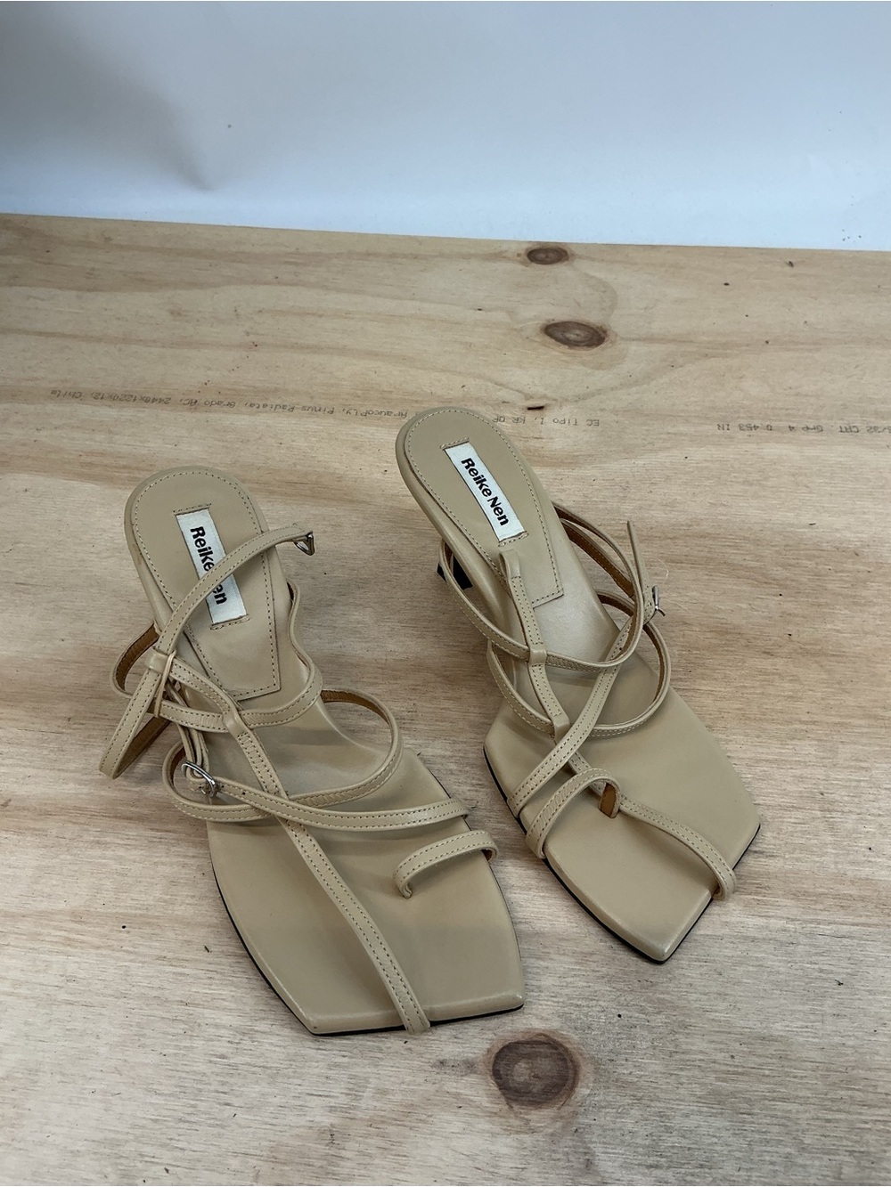 Reike Nen Beige Strappy Square-Toe Sandal Size 36